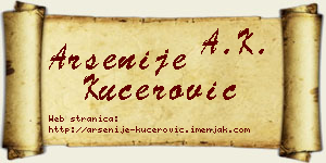 Arsenije Kućerović vizit kartica